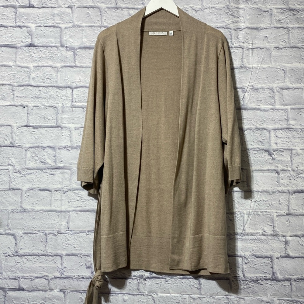 Deane& white open cardigan Italian wool